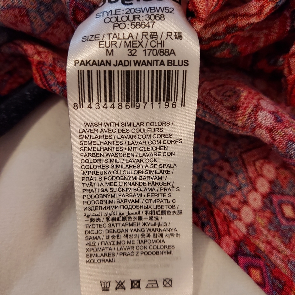 Desigual Boho Multicolor Floral Patchwork Poncho … - image 4